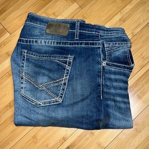 BKE Tyler Straight. Relaxed fit. Performance stretch. Some wear.